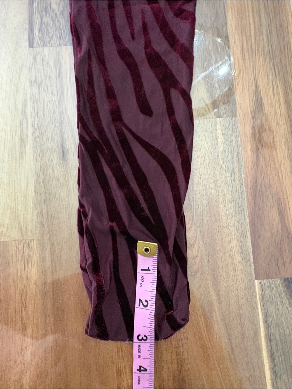 NWT Sz M Naked Wardrobe Burnout Closed Toe Jumpsuit Zebra in Dark Plum Burgundy - Picture 10 of 14